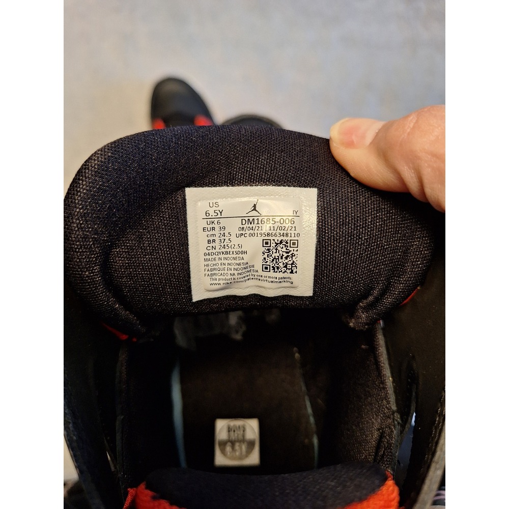 Jordan 6-17-23 Bred Black University Red White Sneakers DM1685-006 Mens 6.5Y - Picture 6 of 6